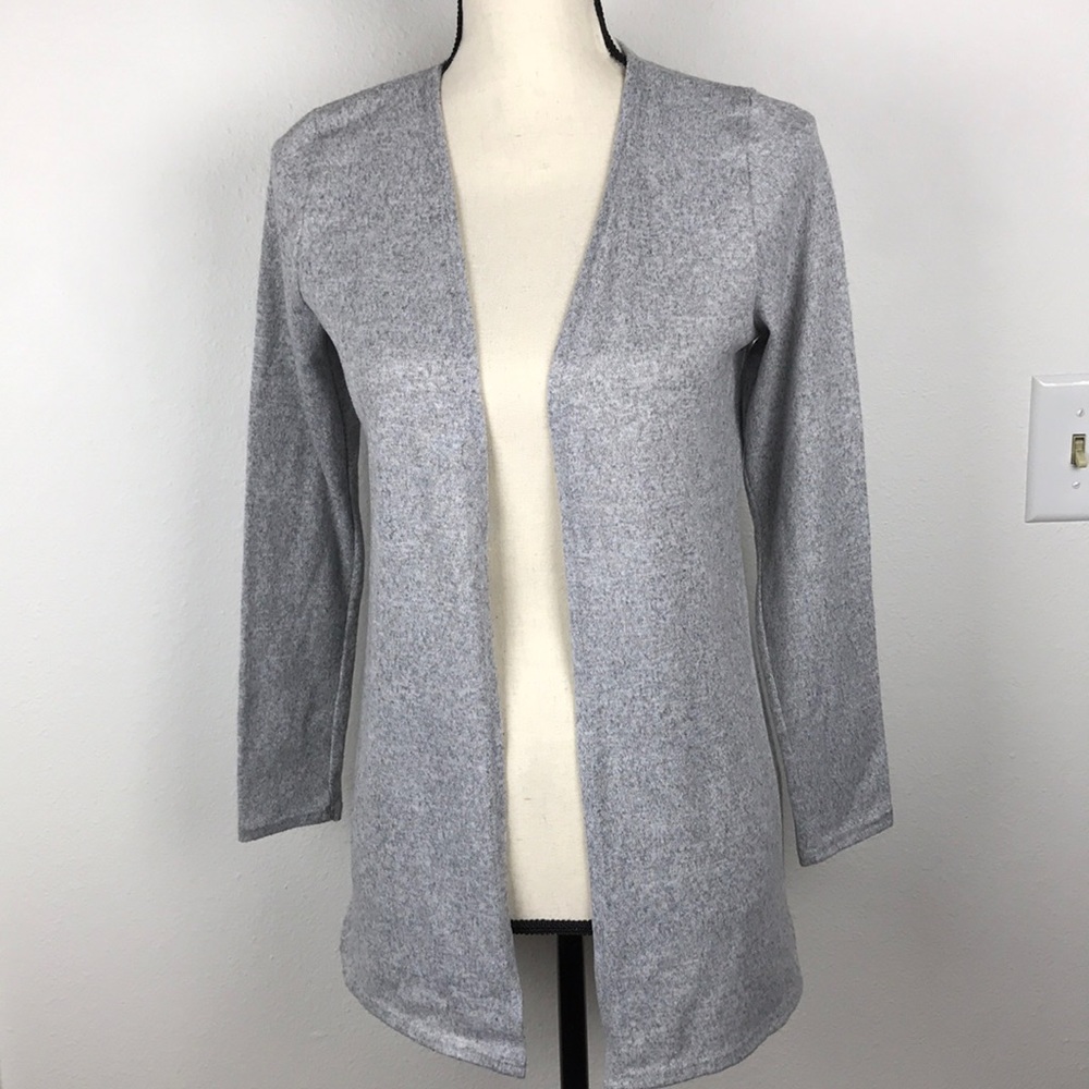 Charlotte Rouse Gray Open Cardigan Sweater